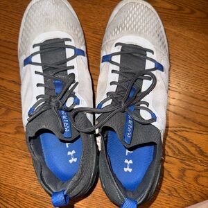 Under Armour White, Blue & Black Men's Cross-Training Sneakers